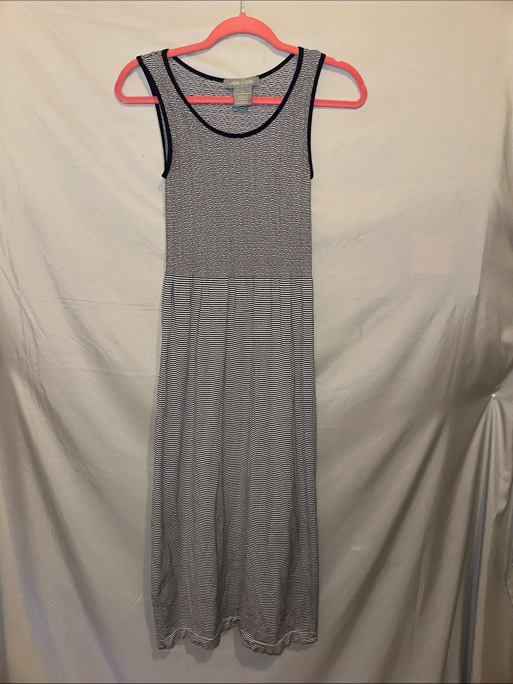 Lane Bryant Black & White Striped Sleeveless Maxi Dress